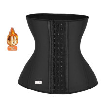 custom logo high waist slimming 14 steel bone latex waist trimmer trainer for women